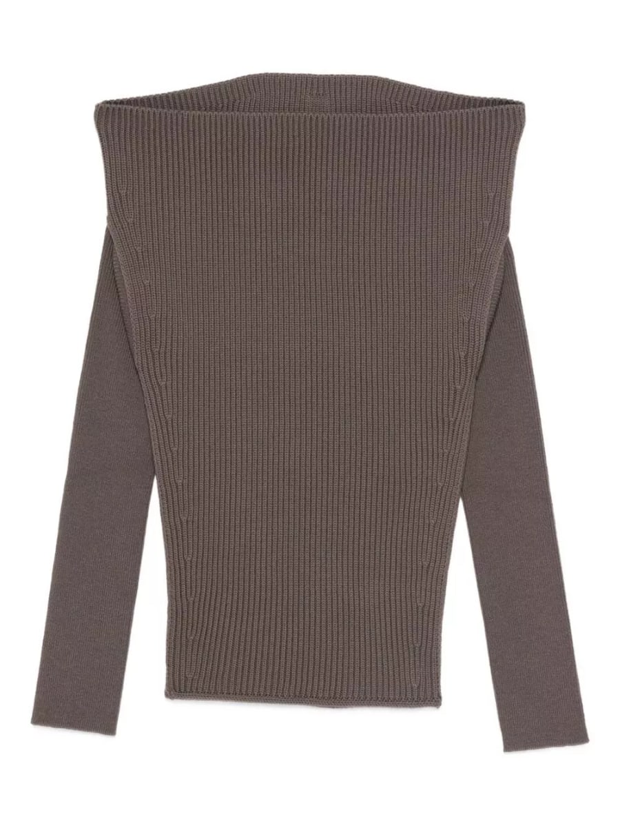 Rick Owens Maglione in lana off-shoulder