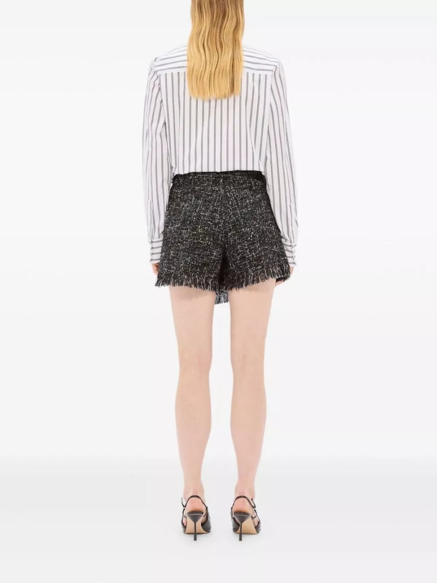 Msgm Pantaloni corti con frange, view 3