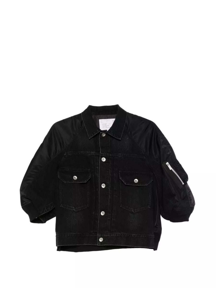 Sacai Giacca in nylon e denim