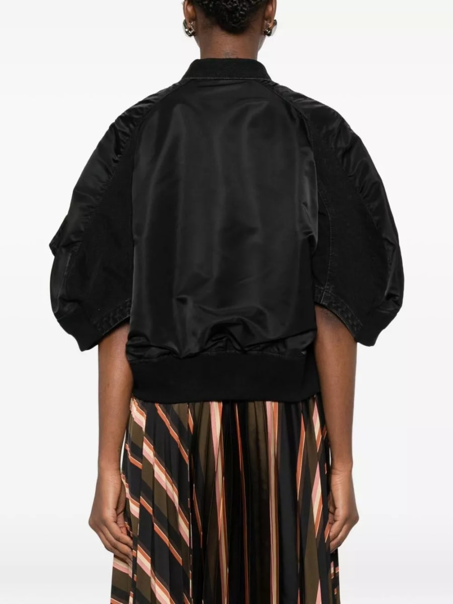 Sacai Giacca in nylon e denim, view 3
