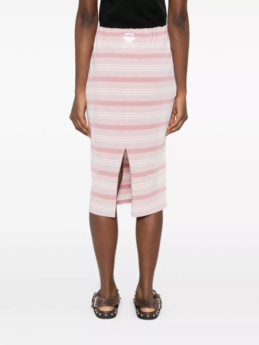 Prada Gonna in cotone a righe, view 4