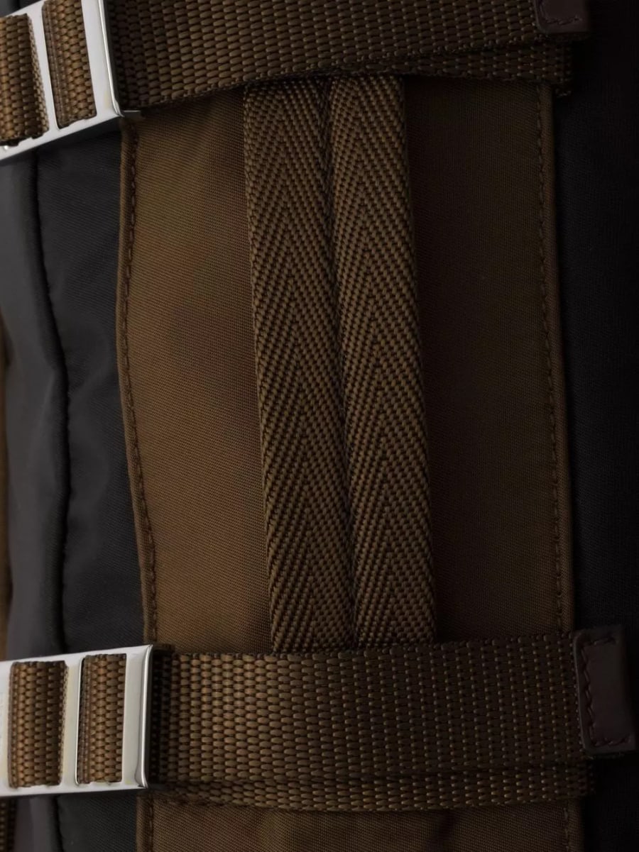 Prada Borsa a tracolla in Re-nylon e pelle, view 3