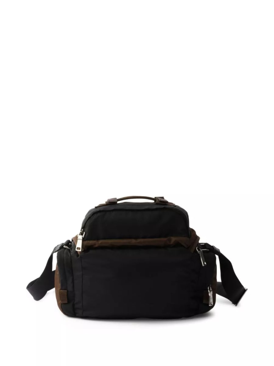 Prada Borsa a tracolla in Re-nylon e pelle, view 4