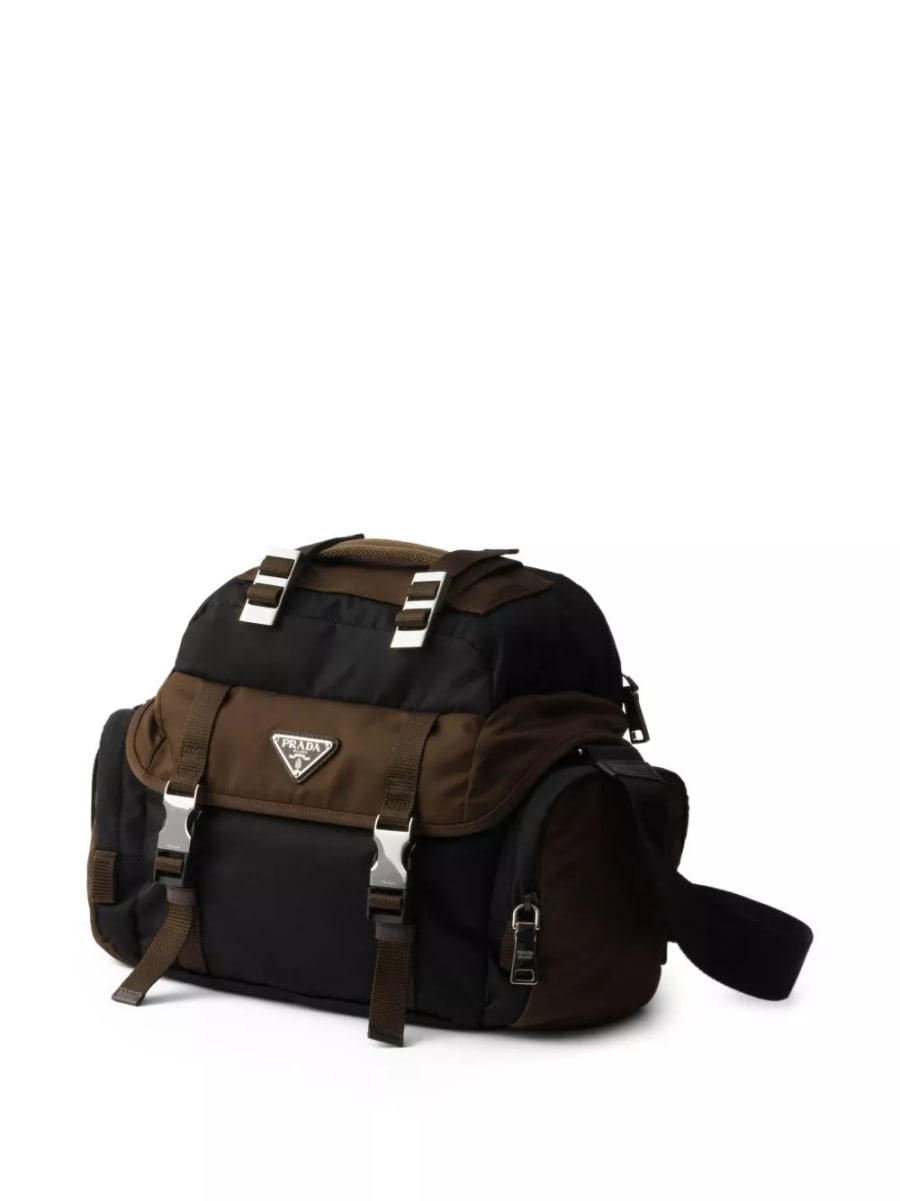 Prada Borsa a tracolla in Re-nylon e pelle, view 6