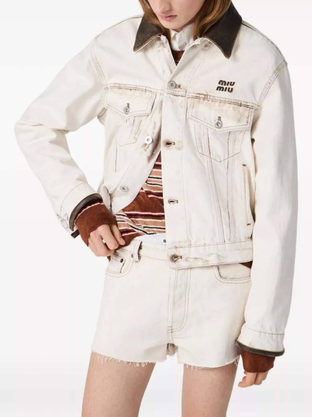 Miu Miu Giacca in denim di cotone, view 2