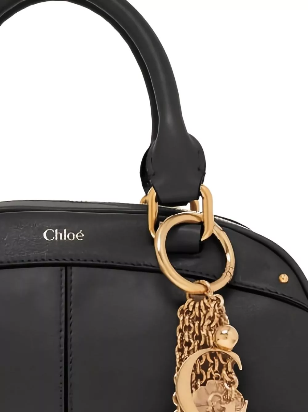 Chloé Piccola borsa da bowling in pelle, view 2