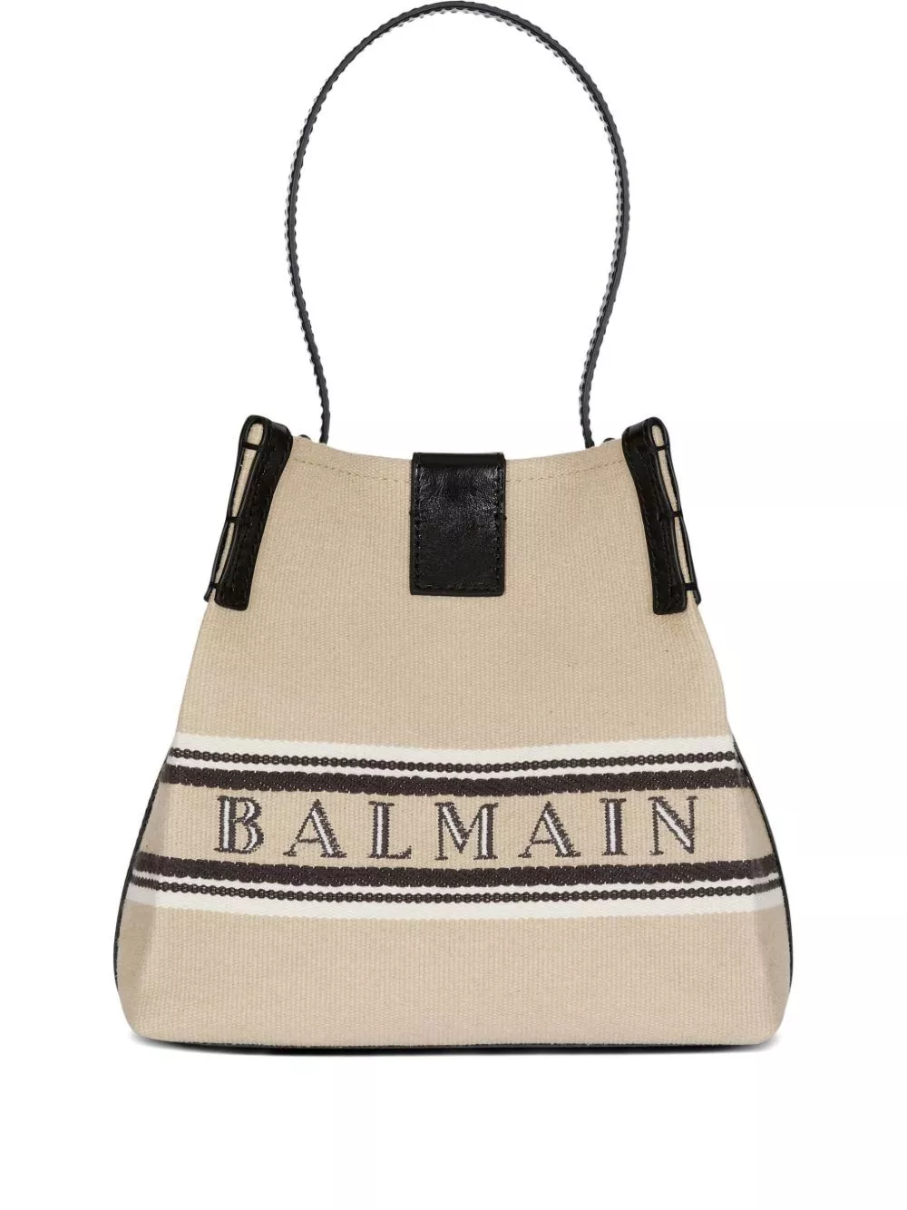 Balmain Borsa a secchiello in canvas e pelle Release