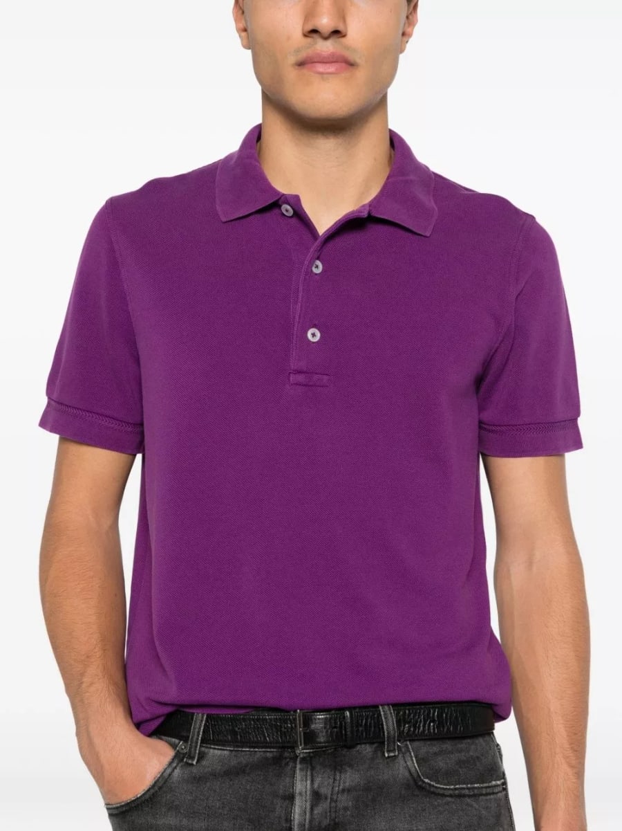 Tom Ford la polo in cotone misto, view 3