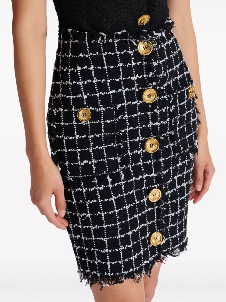 Balmain Gonna midi in tweed, view 4