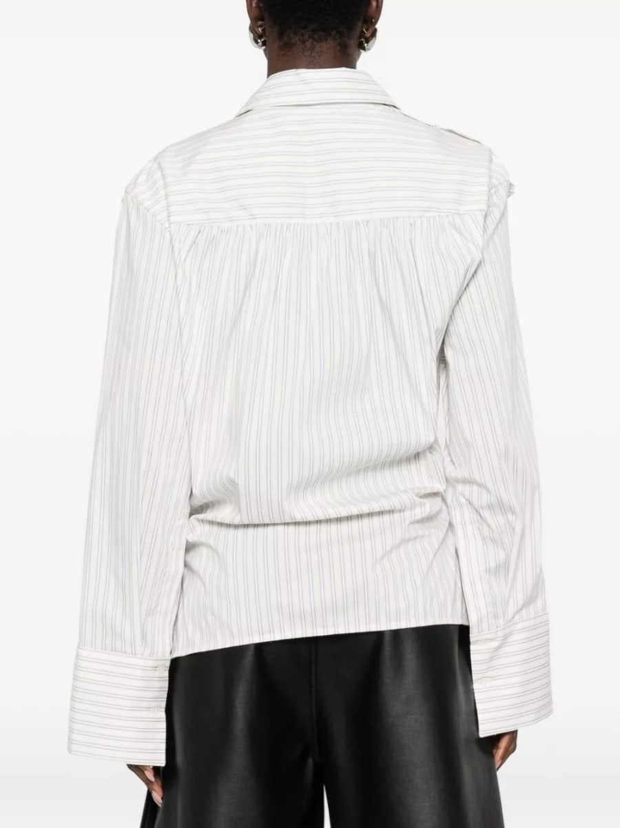 Iro Camicia in cotone a righe con pizzo, view 4