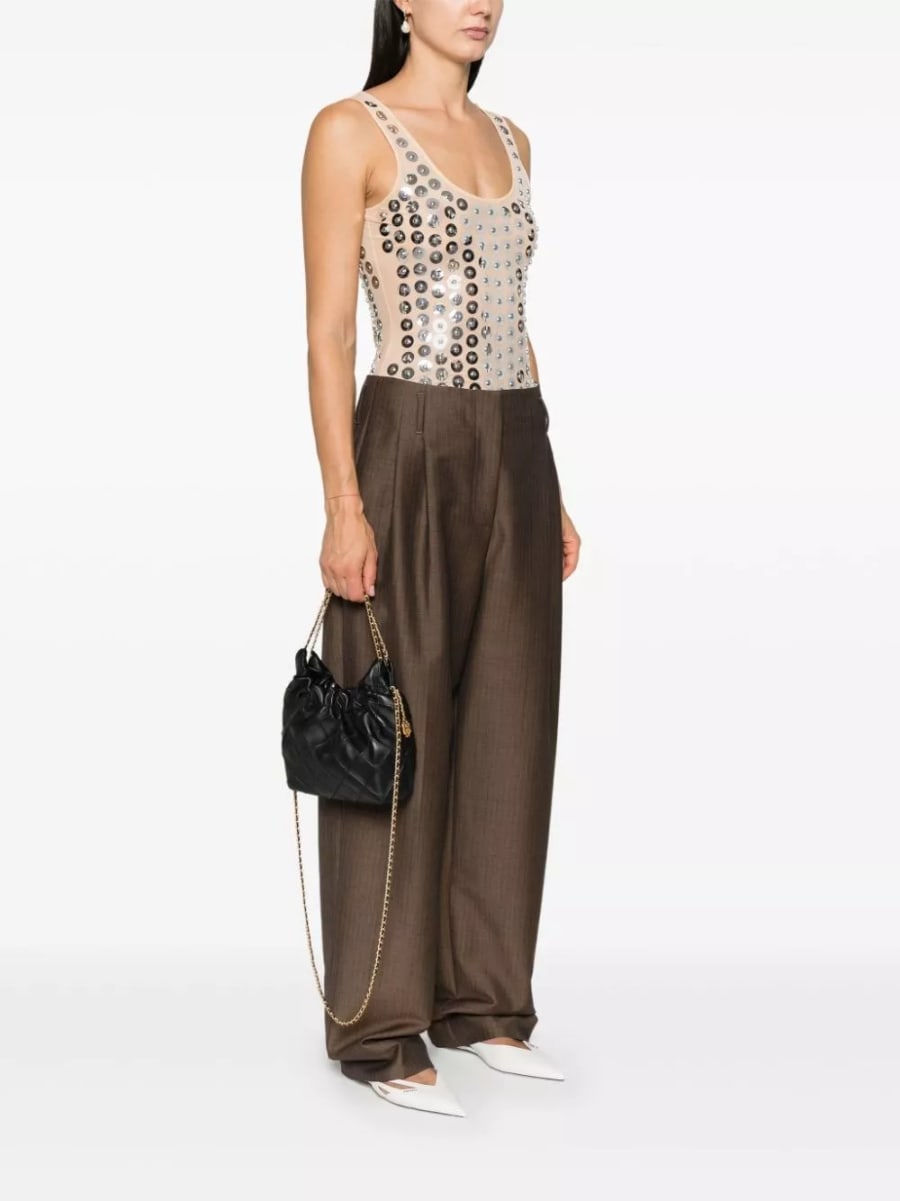 Tory Burch Borsa hobo mini in pelle Fleming, view 4