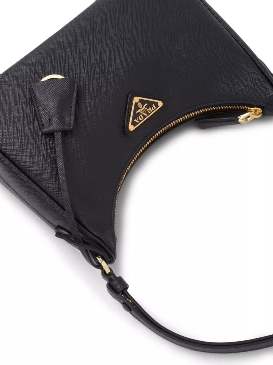 Prada Borsa a spalla mini in pelle saffiano Re-Edition, view 6