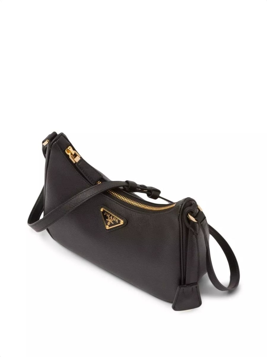 Prada Borsa a spalla mini in pelle saffiano Re-Edition, view 7