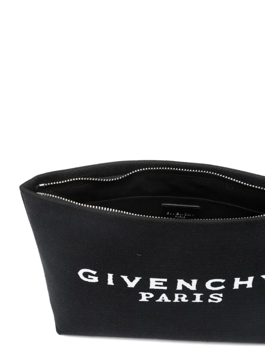 Givenchy Pochette in cotone con logo, view 4