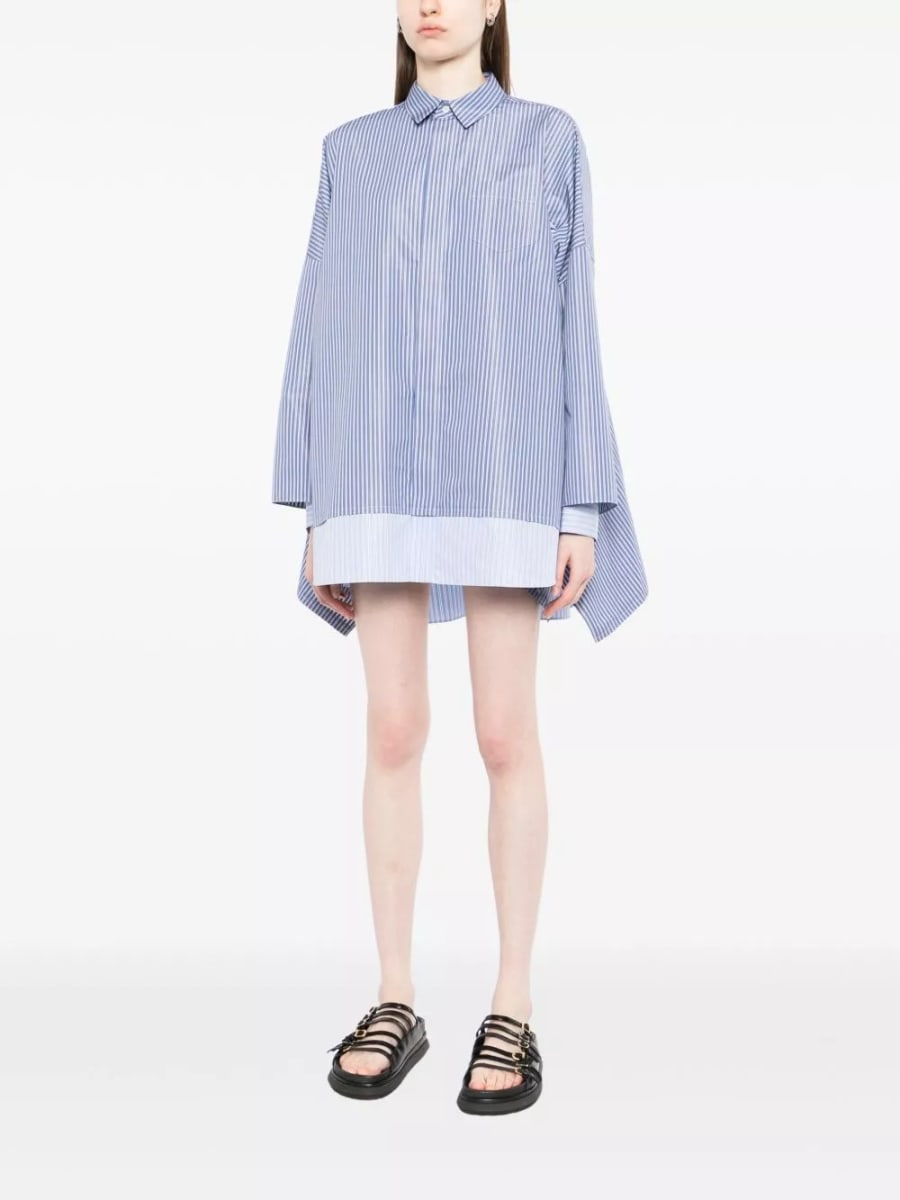 Sacai Camicia in cotone a righe, view 5