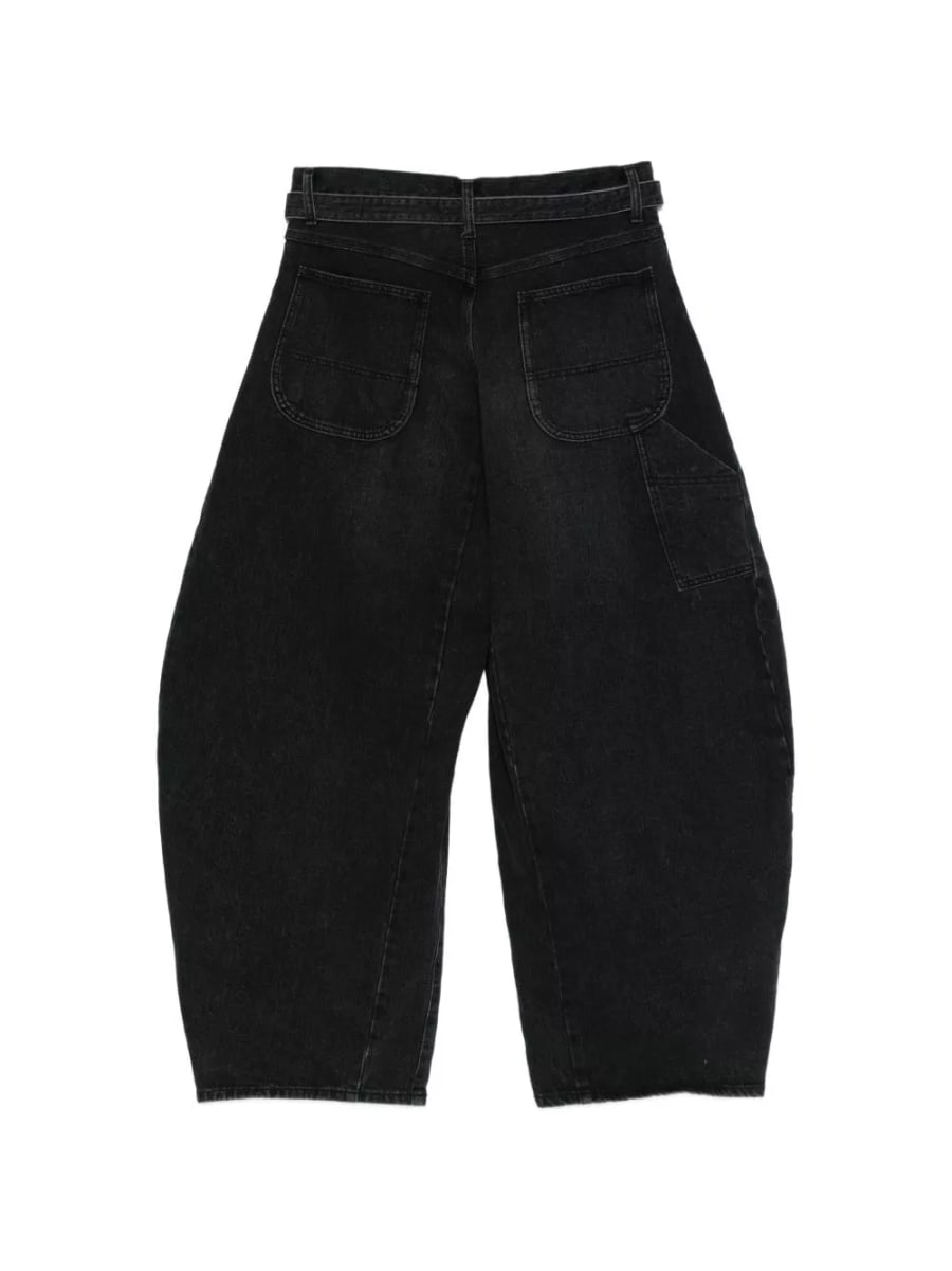 Sacai Jeans in denim a gamba larga, view 3