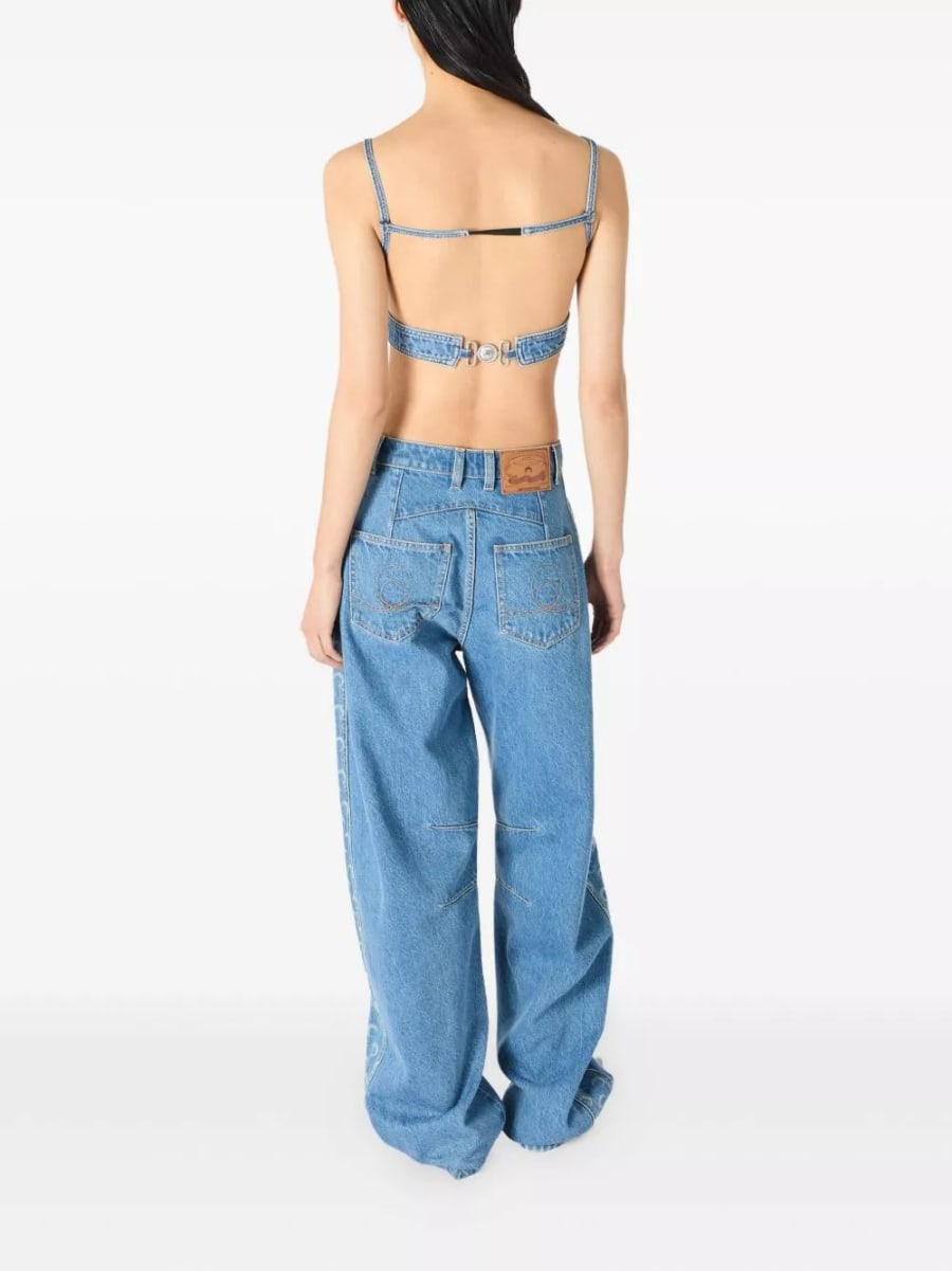 Marine serre Top in denim, view 3