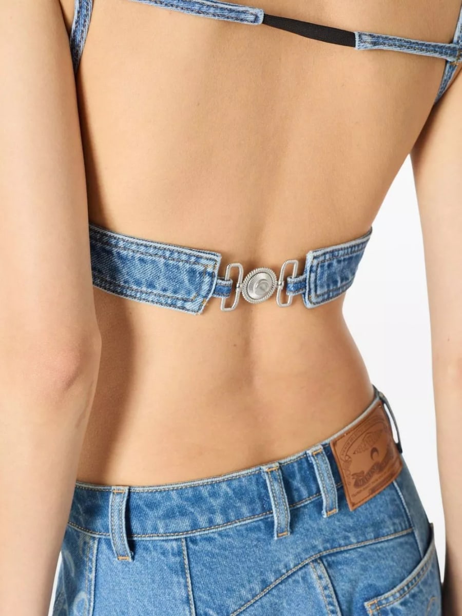 Marine serre Top in denim, view 4