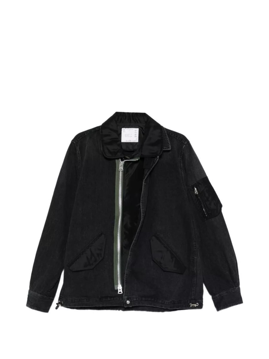 Sacai Giacca in denim e nylon