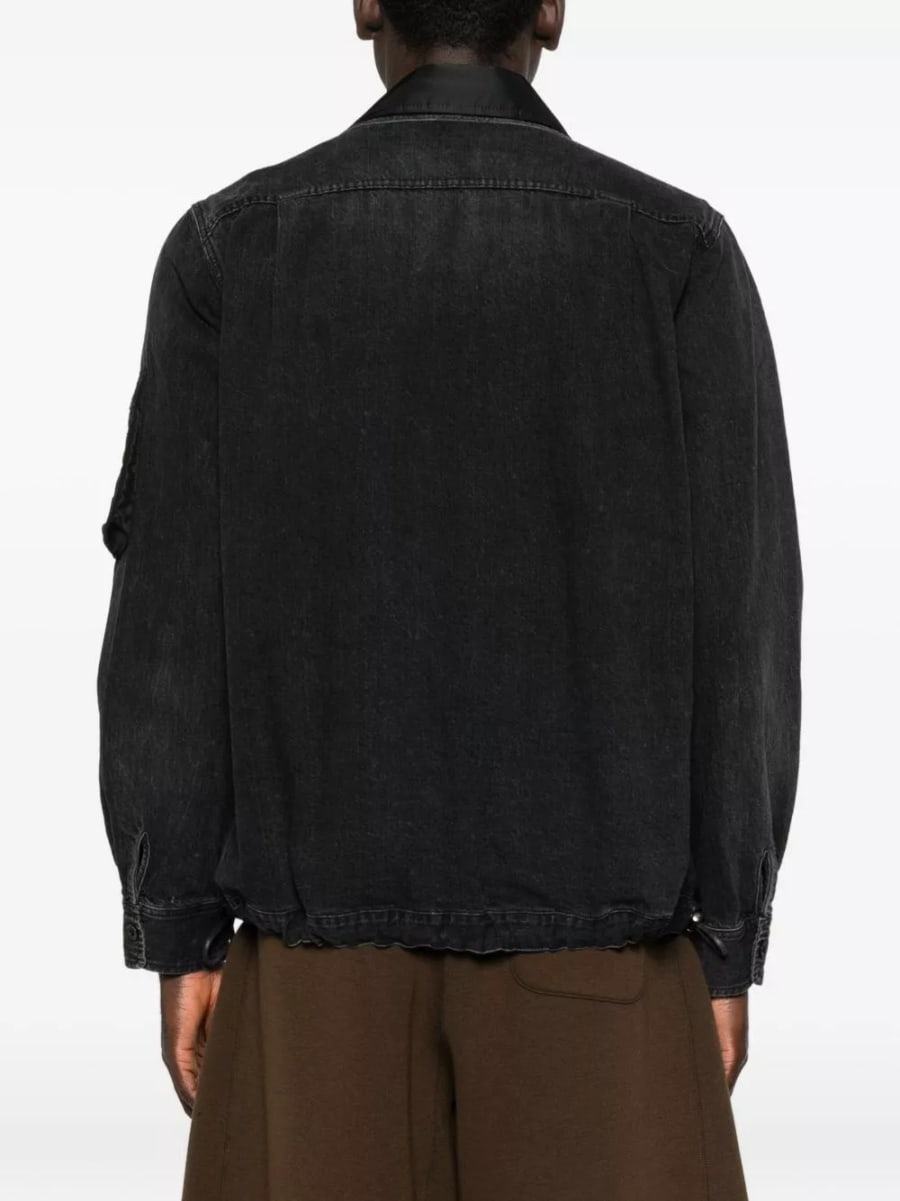 Sacai Giacca in denim e nylon, view 2