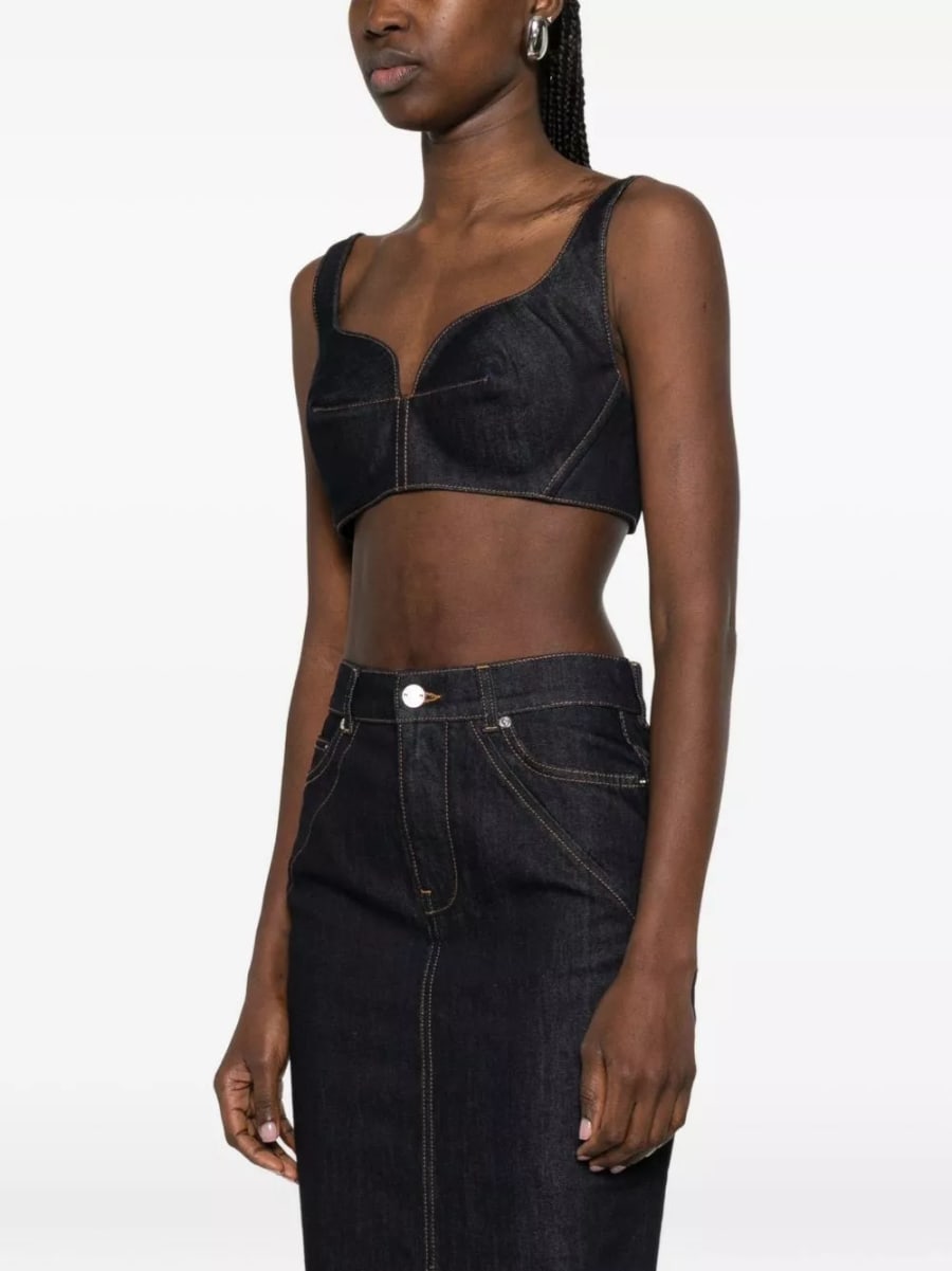 Givenchy Top in denim di cotone, view 3