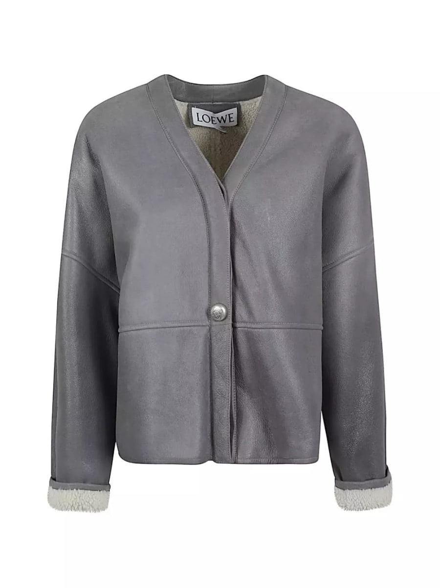 Loewe Giacca in pelle Pebble, view 3