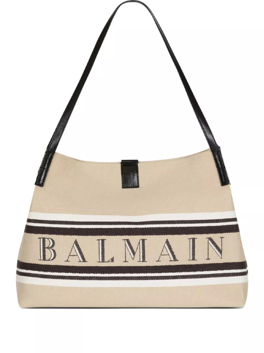 Balmain Release canvad e pelle medium tote