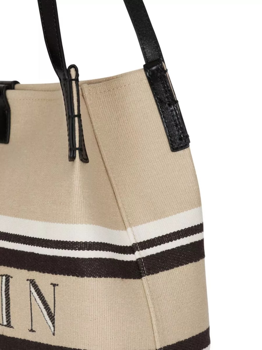 Balmain Release canvad e pelle medium tote, view 6