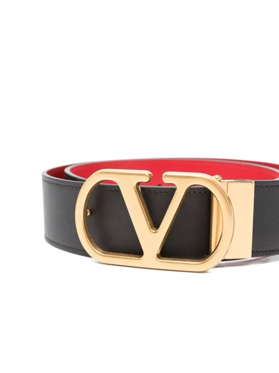 Valentino Garavani Cintura in pelle VLogo Signature, view 2