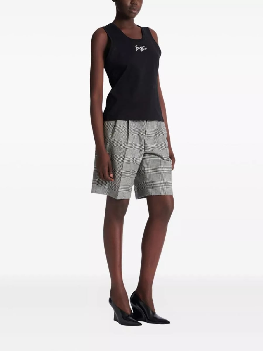 Balmain Top in cotone con logo, view 4