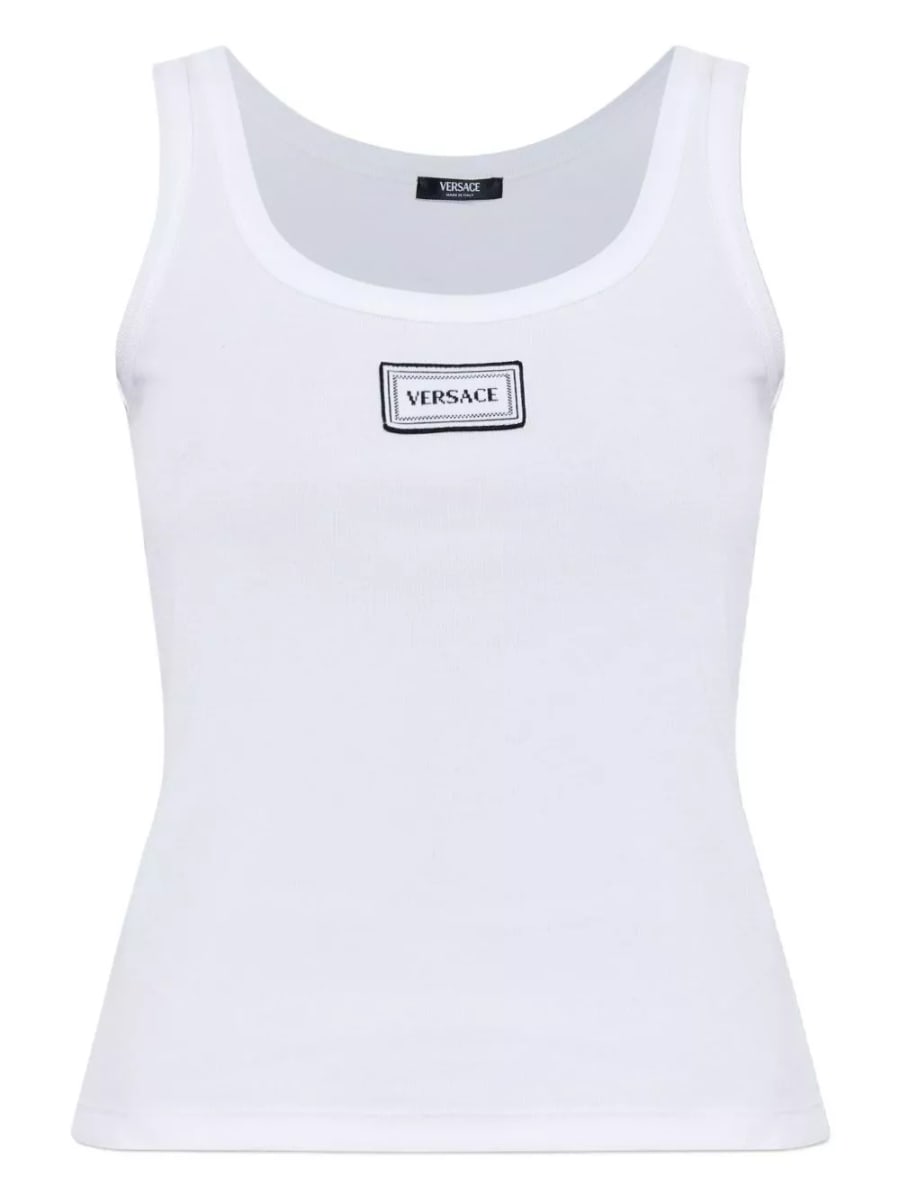 Versace Top in cotone con logo