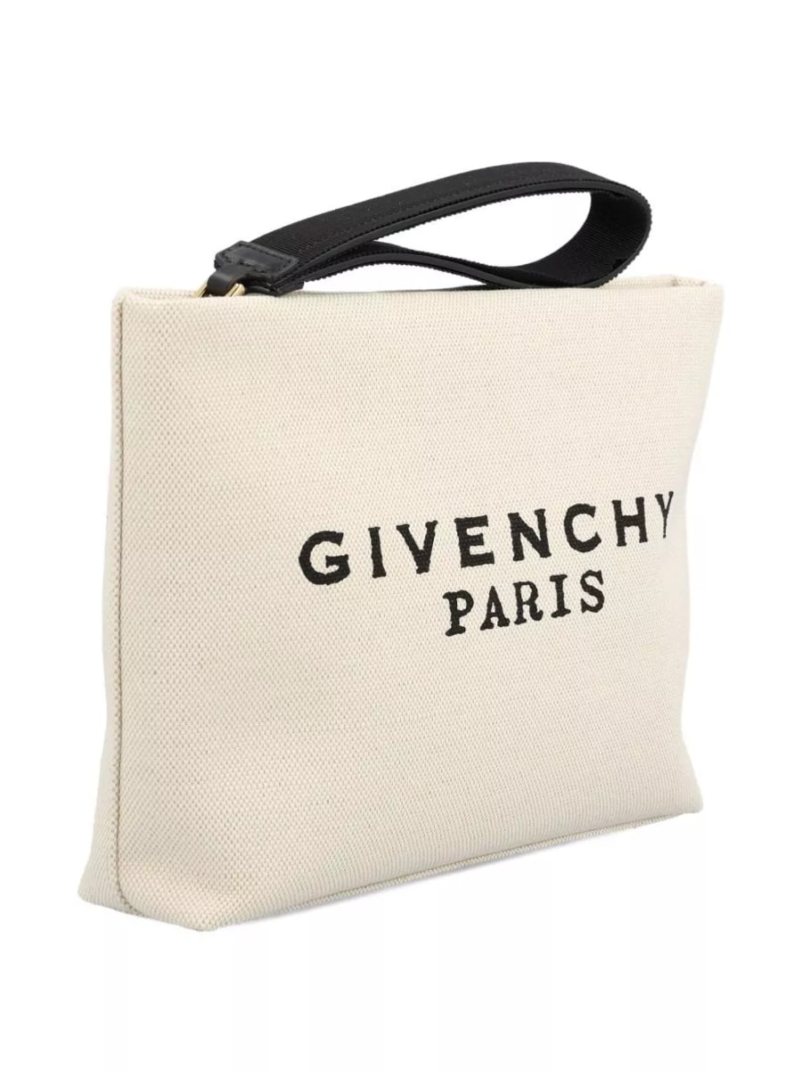 Givenchy Pochette in cotone con logo, view 3
