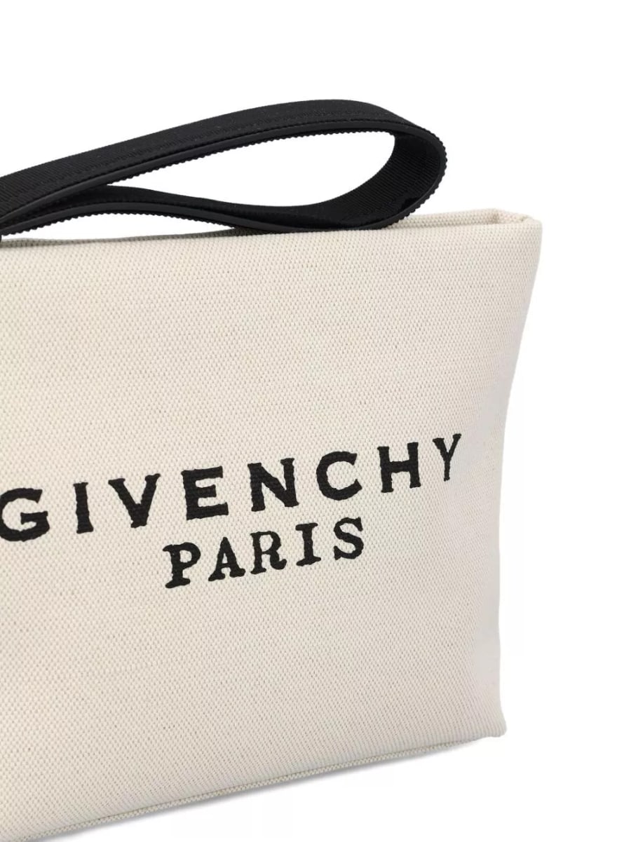 Givenchy Pochette in cotone con logo, view 4