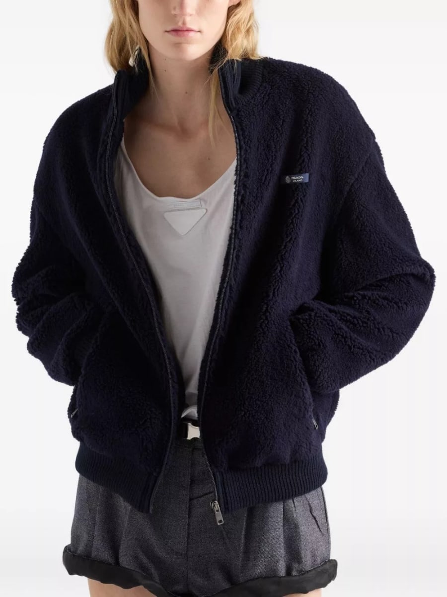 Prada Giacca blouson in pile, view 5