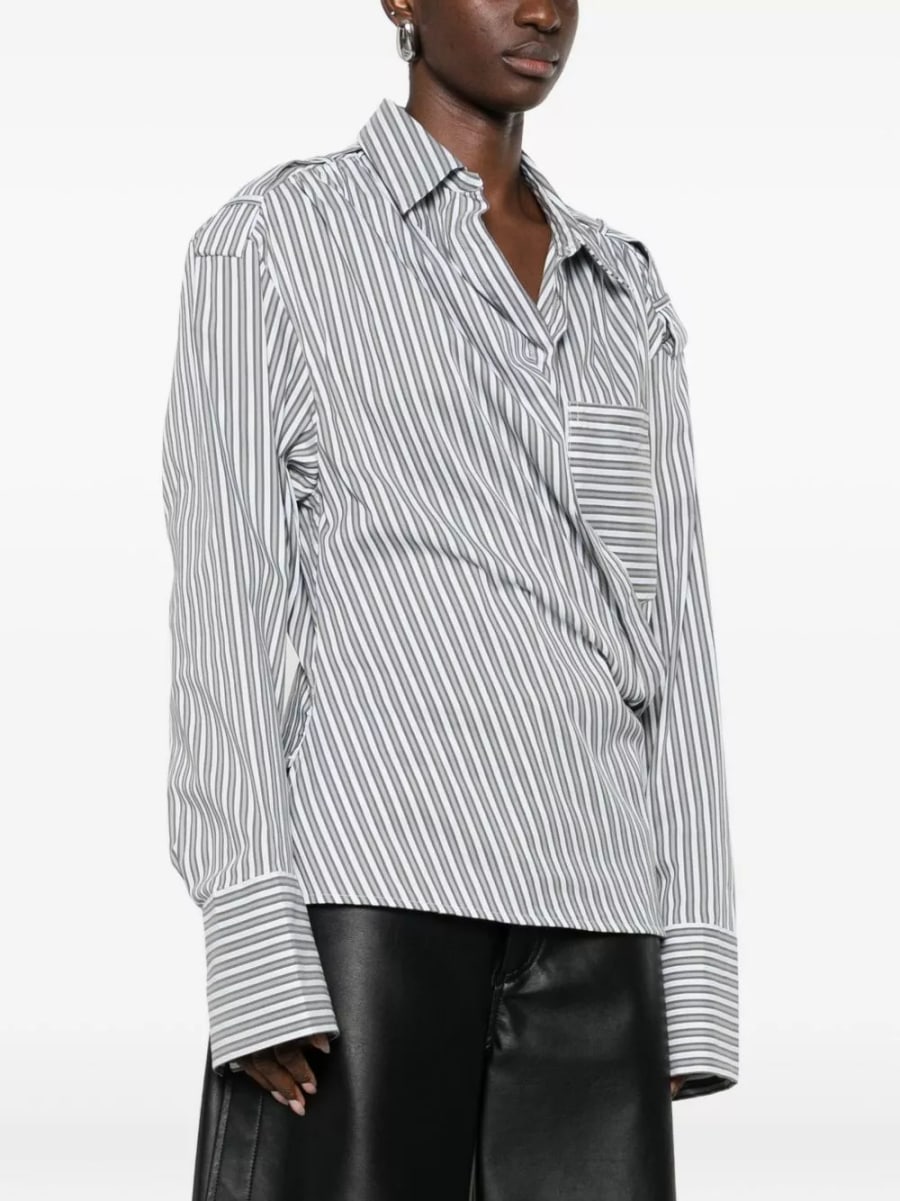 Iro Camicia in cotone a righe con pizzo, view 2
