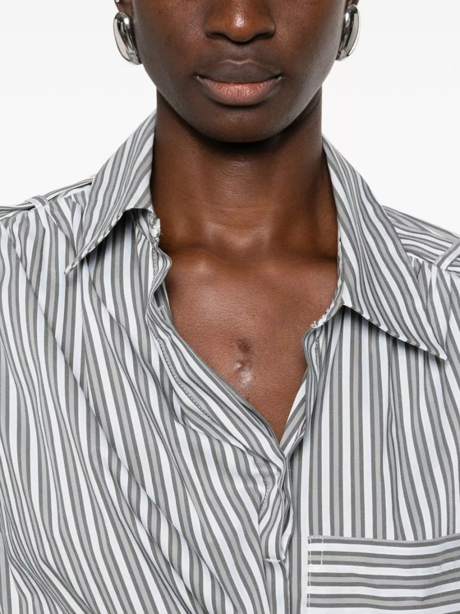 Iro Camicia in cotone a righe con pizzo, view 5