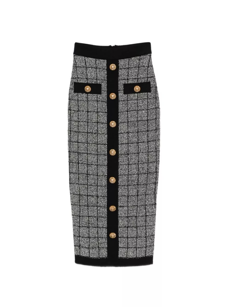 Balmain Gonna lunga in tweed