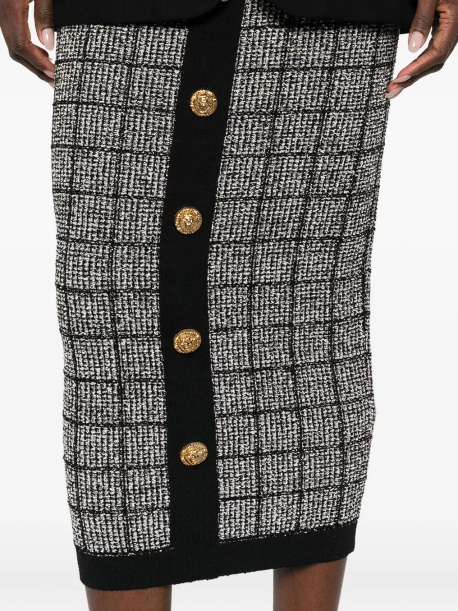 Balmain Gonna lunga in tweed, view 4
