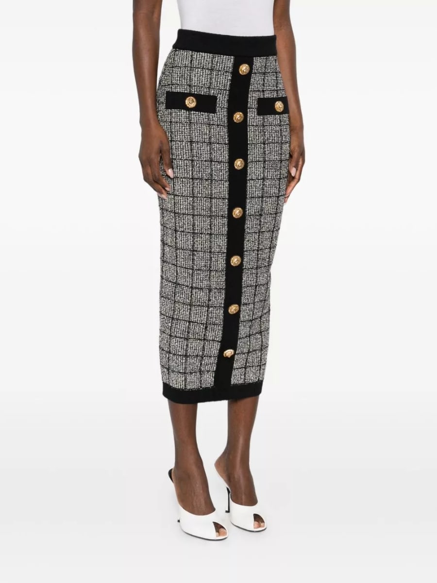 Balmain Gonna lunga in tweed, view 5