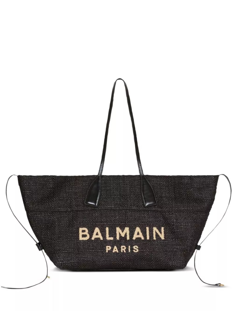 Balmain Tote Bag Track in rafia