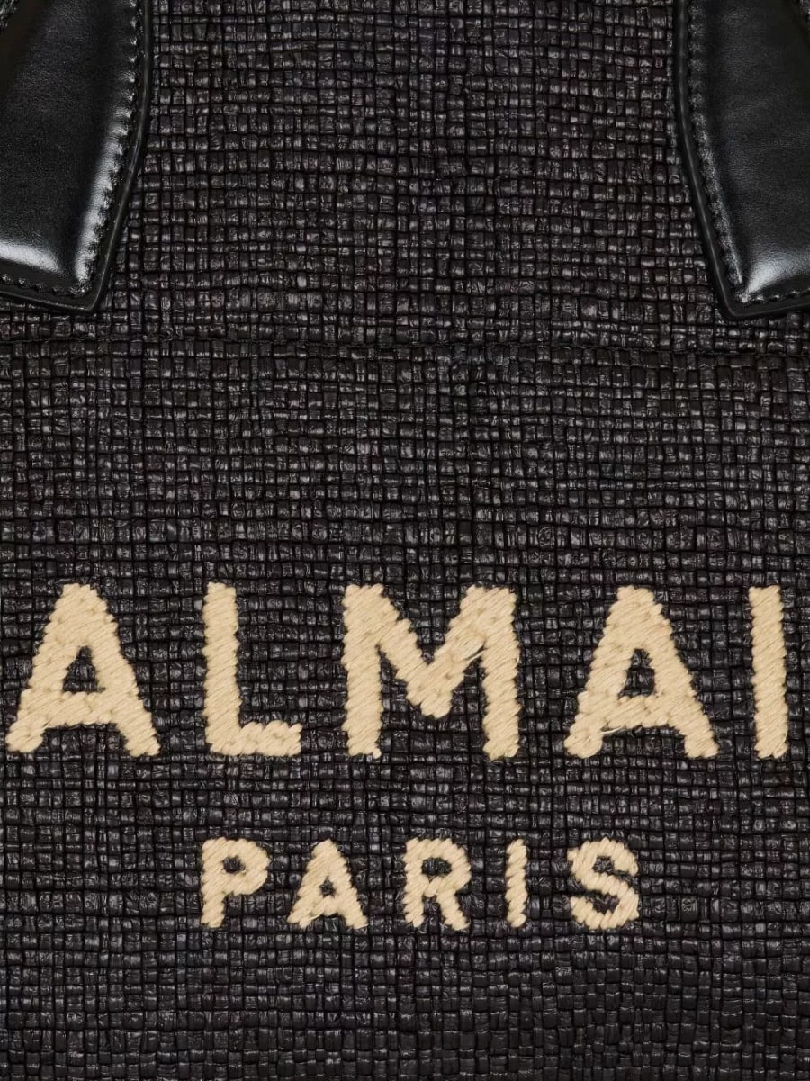 Balmain Tote Bag Track in rafia, view 2