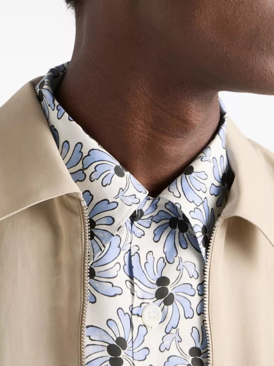 Prada Camicia in misto cotone stampata, view 3