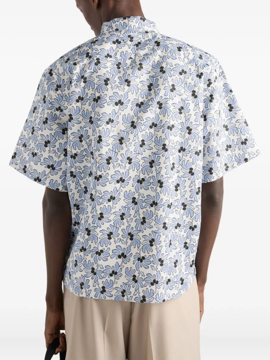 Prada Camicia in misto cotone stampata, view 5