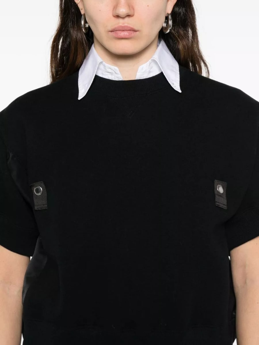 Sacai Top in cotone e nylon, view 2