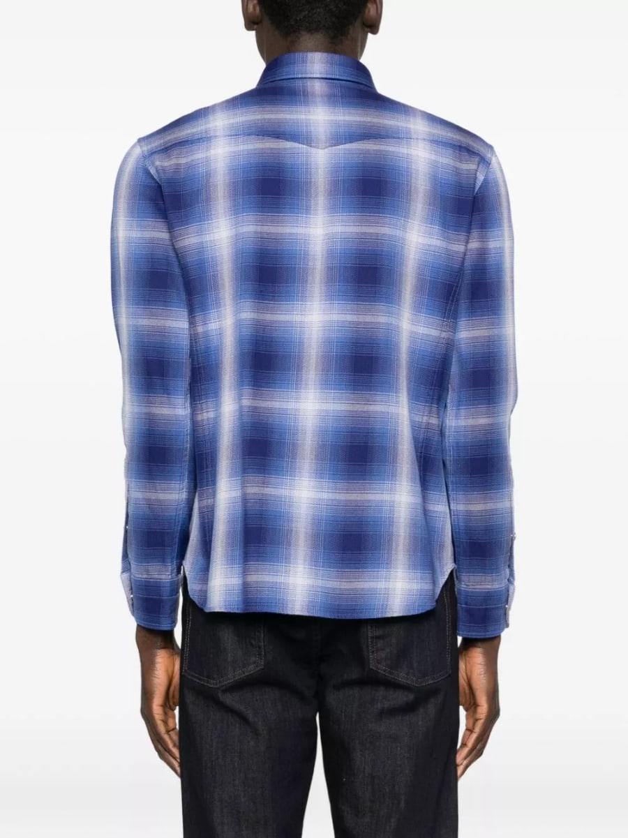 Tom Ford Camicia a quadri in cotone, view 2