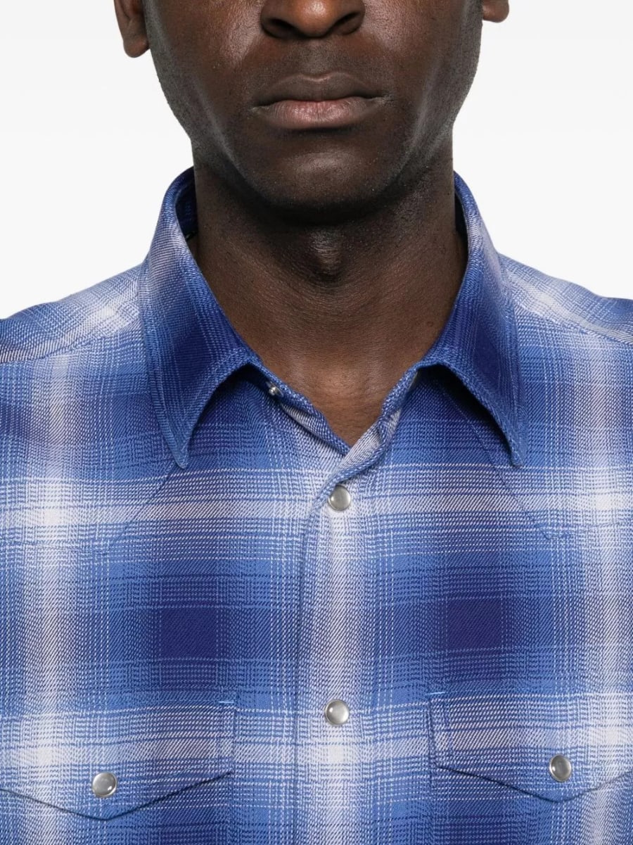 Tom Ford Camicia a quadri in cotone, view 3
