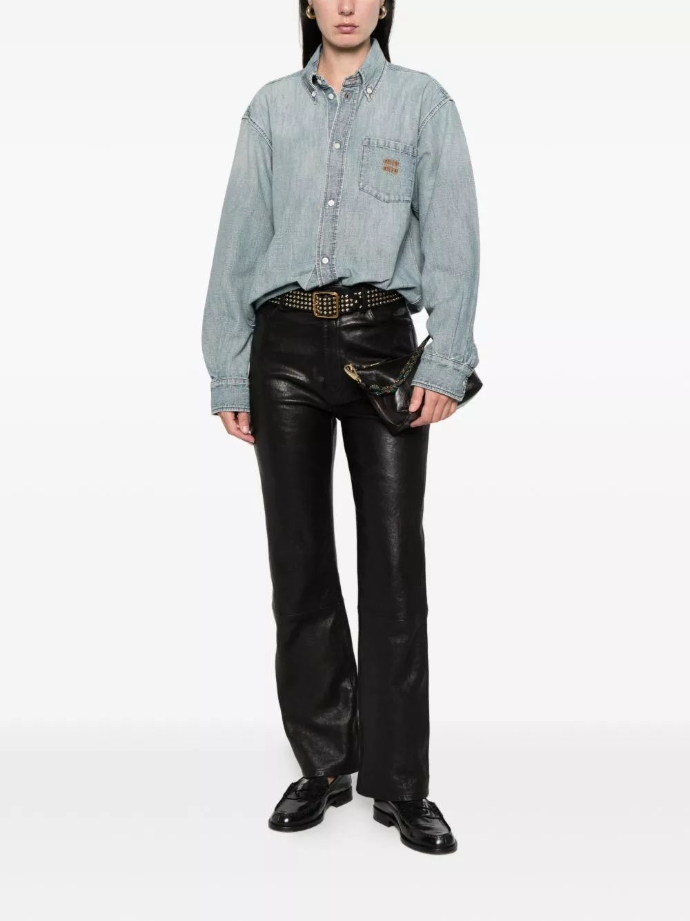 Miu Miu Camicia in denim di cotone, view 2