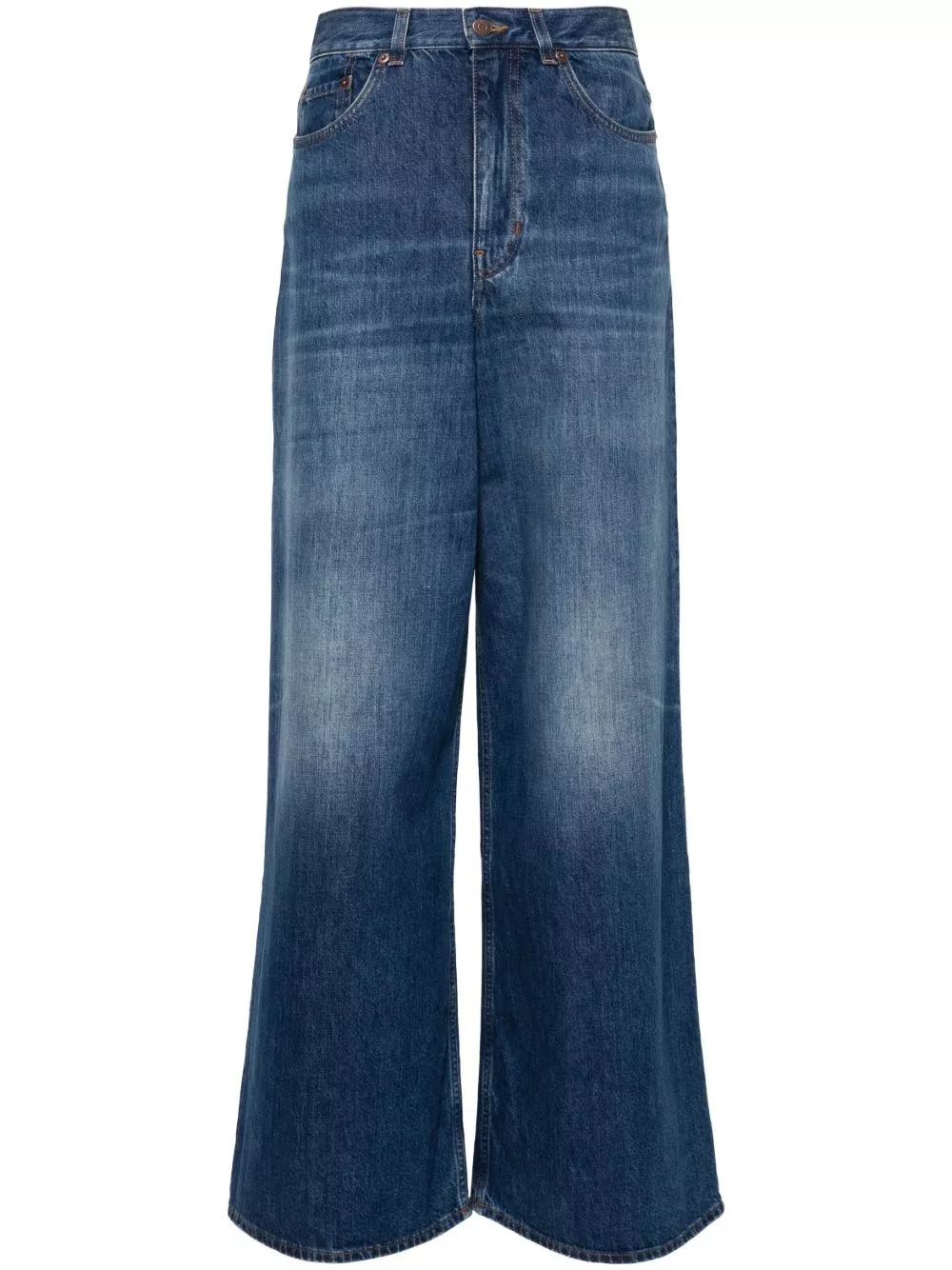 Chloé Jeans in denim a gamba larga in cotone