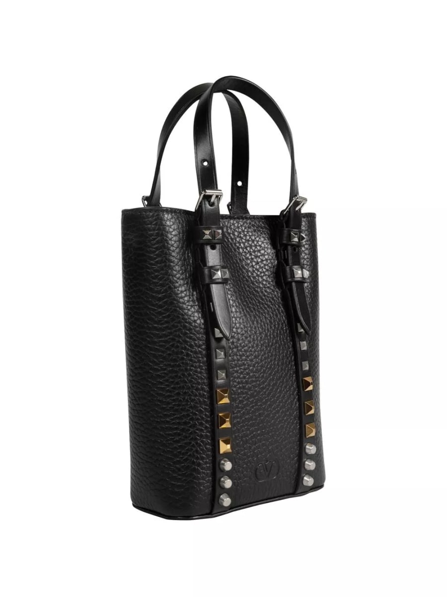 Valentino Garavani Borsa mini in pelle Rockstud, view 3