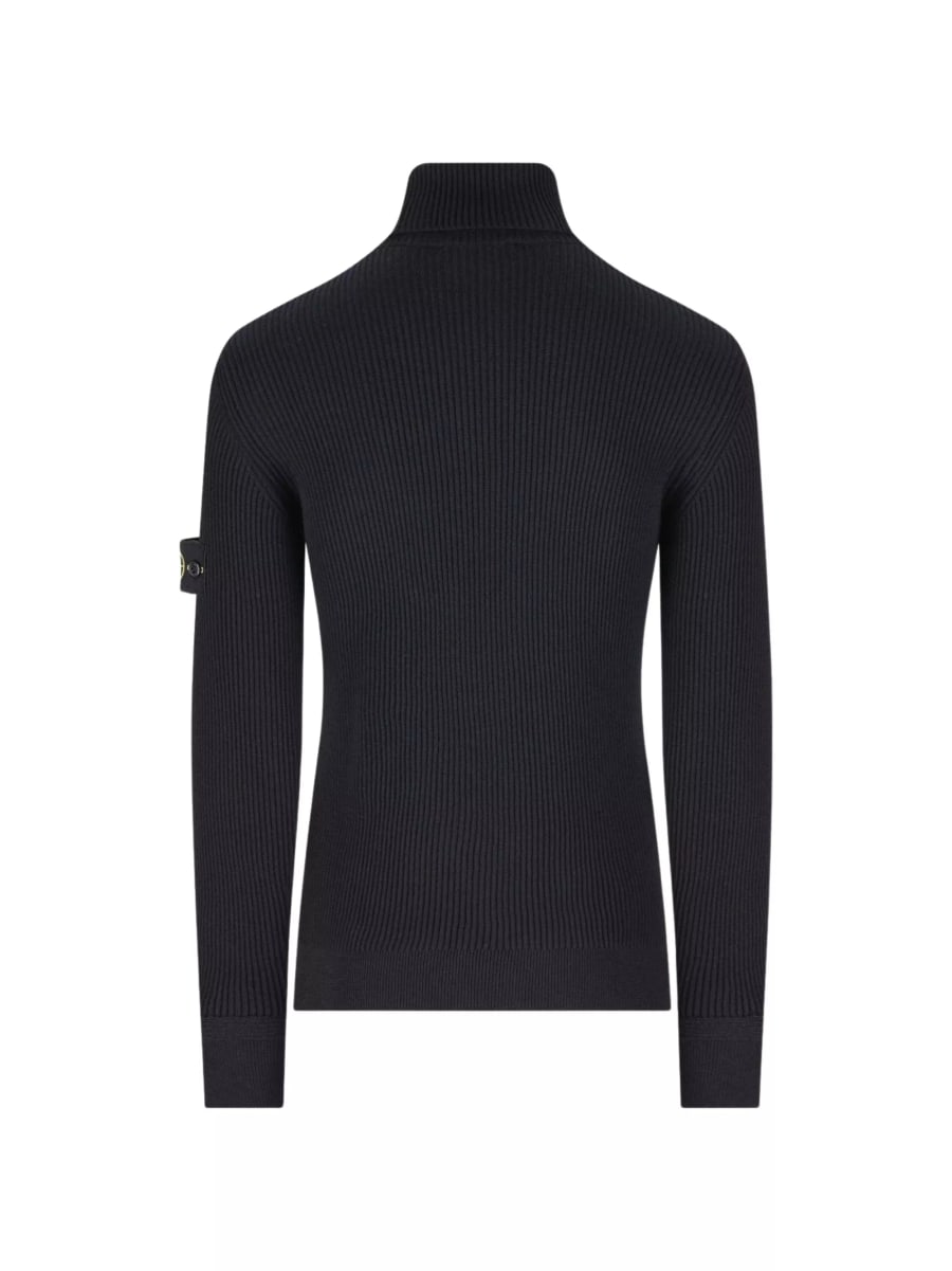 Stone Island Maglione a collo alto a coste, view 2